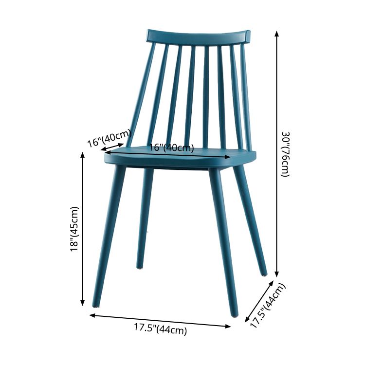Chaise de salle à manger en plastique contemporain slat dossier arrière sans bras sans cuisine