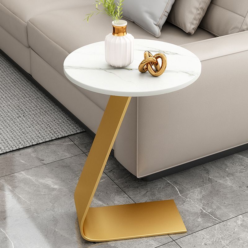 Glam Round Side Table 17.7-inch Metal C End Table for Living Room