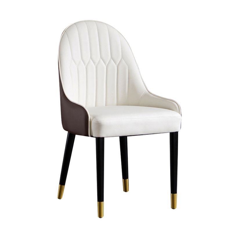 Chaises de salle à manger de style glamour nordique, chaise d'appoint avec accoudoirs en métal pour cuisine (Ensemble de 2)