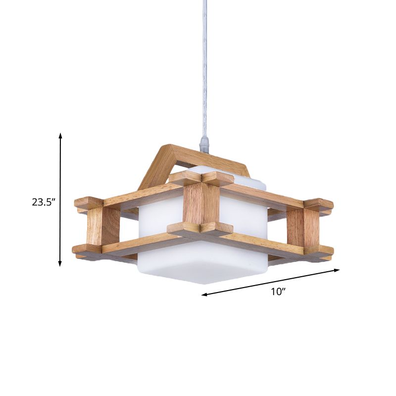 Éclairage pendentif en verre blanc Laut de suspension de style asiatique 1