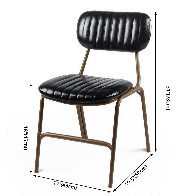 Chaises latérales de salle à manger en cuir de Style industriel, chaise latérale de salle à manger à dossier ouvert pour la maison