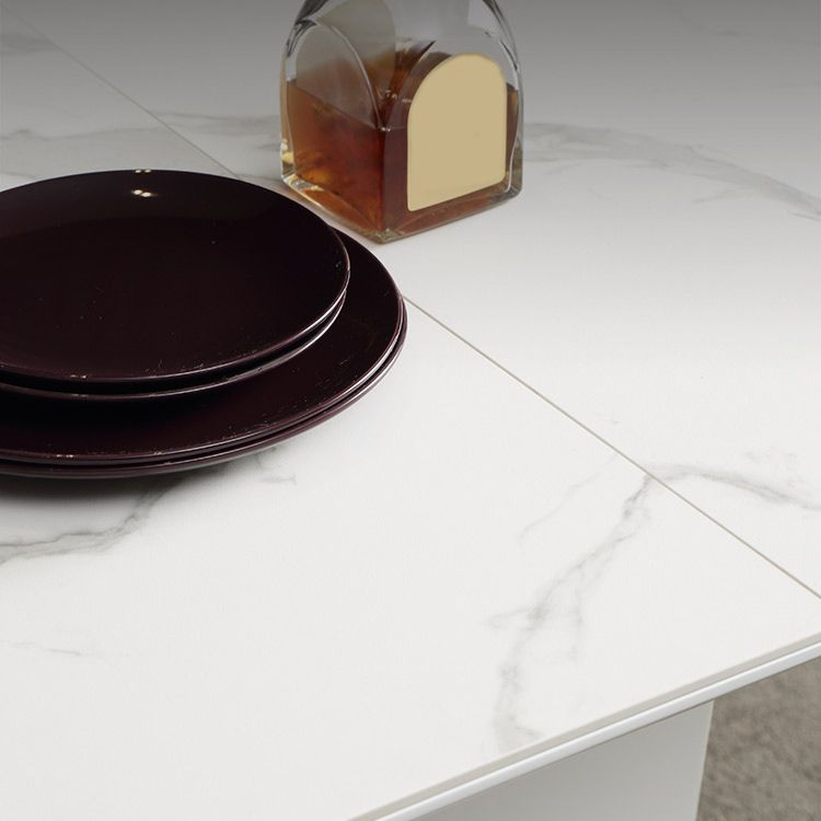 Stone Top Dining Table Set 1/4/5/7 Pieces Modern White Indoor Dinette Set