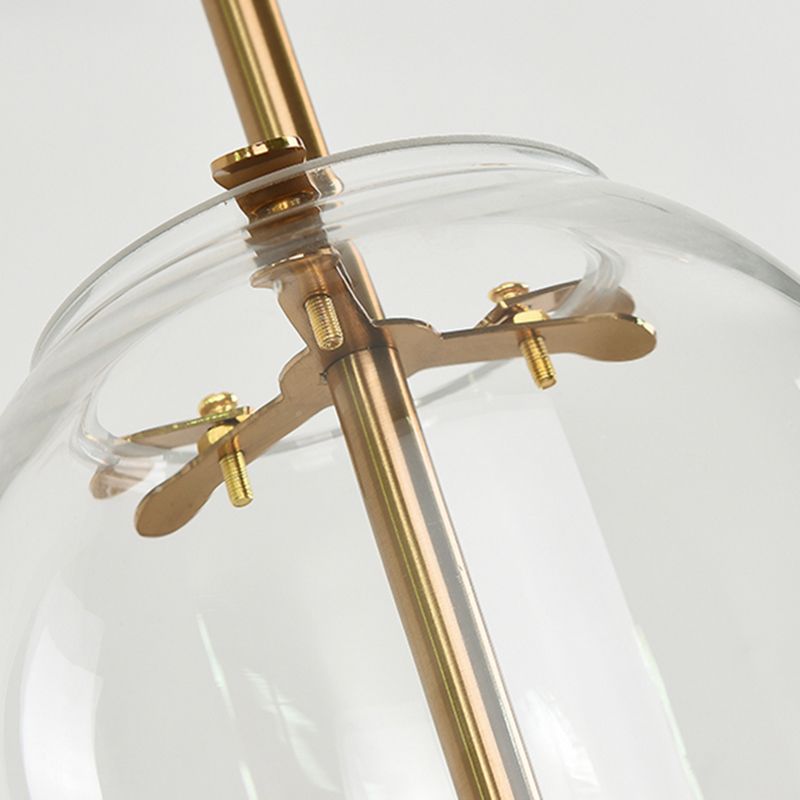 Moderno gambo in metallo applione da parete sospeso in vetro trasparente oblungo vetro a 1 bulbo sconde da parete