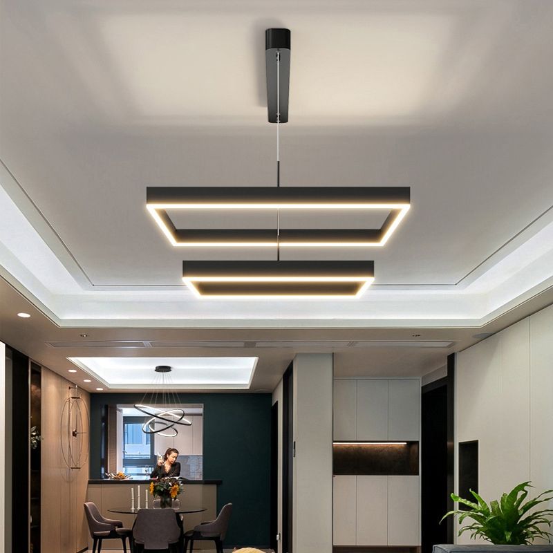 Lampade a forma quadrata contemporanea il lampadario del ristorante il lampadario sospeso con ombra acrilica