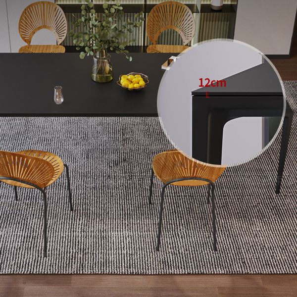 Rectangular Modern Sintered Stone Dining Table Dining Furniture with Metallic Base
