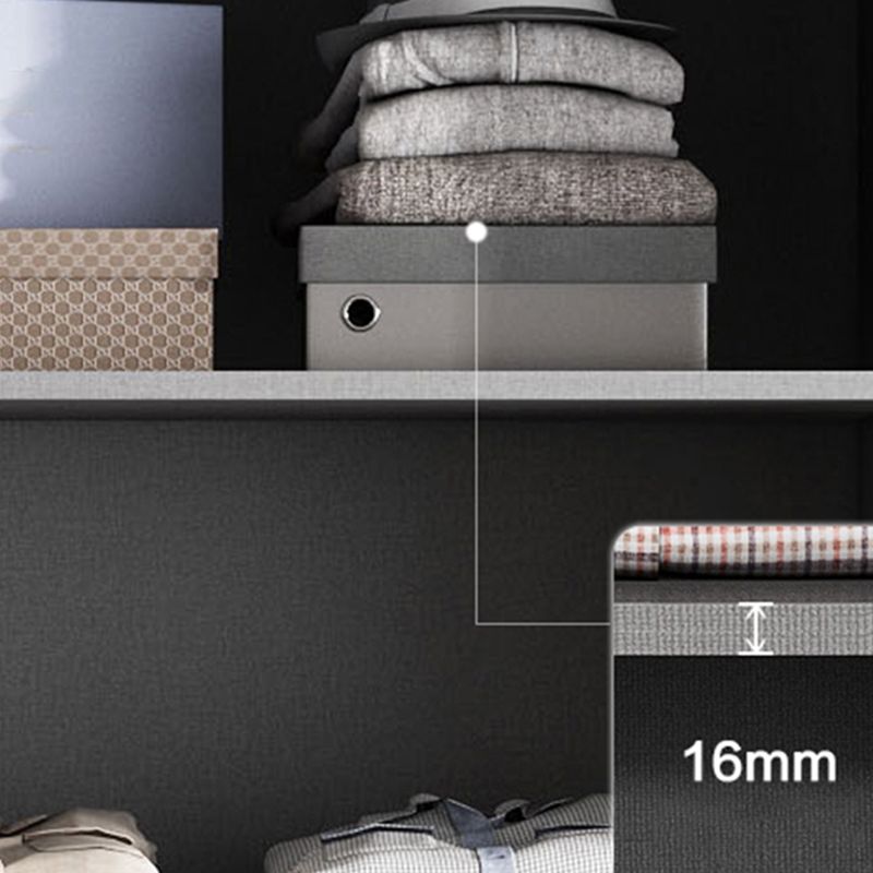 Engineered Wood Wardrobe Closet with Shelves Modern Wardrobe Cabinet for Home