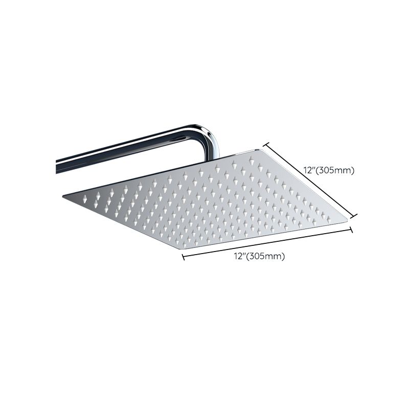 Contemporary Fixed Shower Head with Shower Arm Rain Fall Wall-Mount Showerhead
