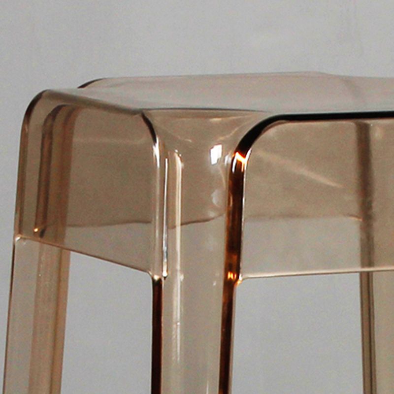 Taburete de bar apilable de plástico nórdico, taburete alto para interiores simples con asiento cuadrado