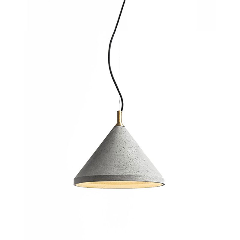 Modern Cone Down Mini Pendant Grey Cement Hanging Ceiling Light with 1 Light