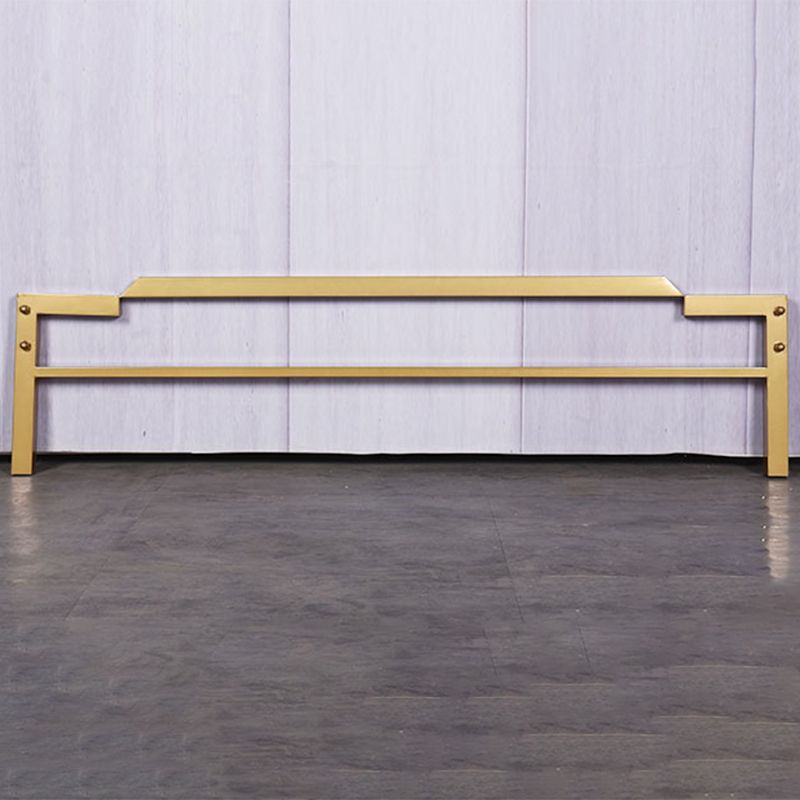 78.74" Wire-Grid Bed Frame, Glam Metal  Bed with Headboard and Footboard