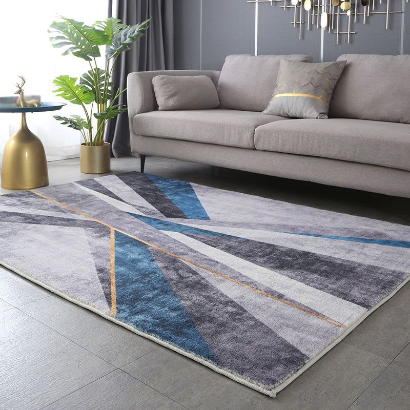 Purple Modern Carpet Blending Abstract Graphic Carpet Stain Resistant Carpet for Living Room