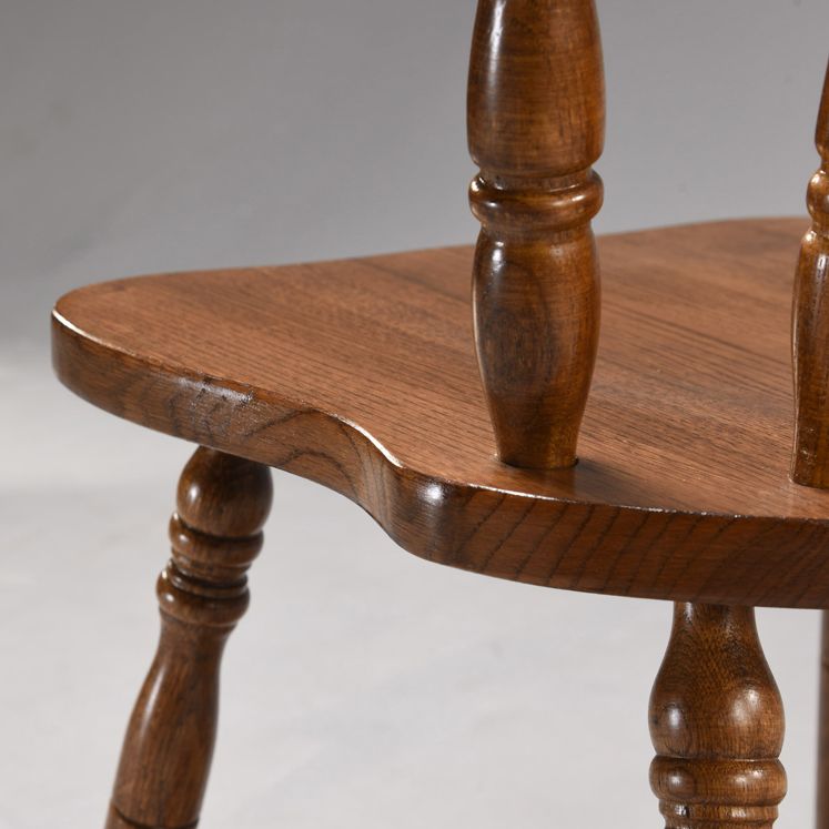 Country Solid Wood Square Dining Chair Slat Back Dining Side Armless Chair