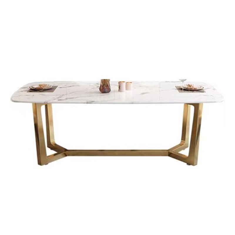 Marble Dining Table Set 1/2/7 Pcs Rectangle Dining Table with Arm Chairs