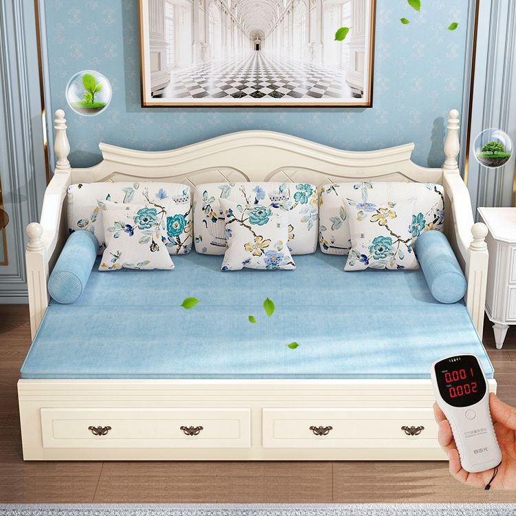 Scandinavian Solid Wood Sleeper Sofa Storage Sofa Bed with Detachable Mattress