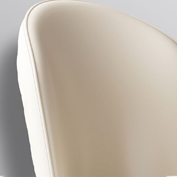 Glam Dining Faux Leather Chairs Armless Side Chairs with Metal Legs