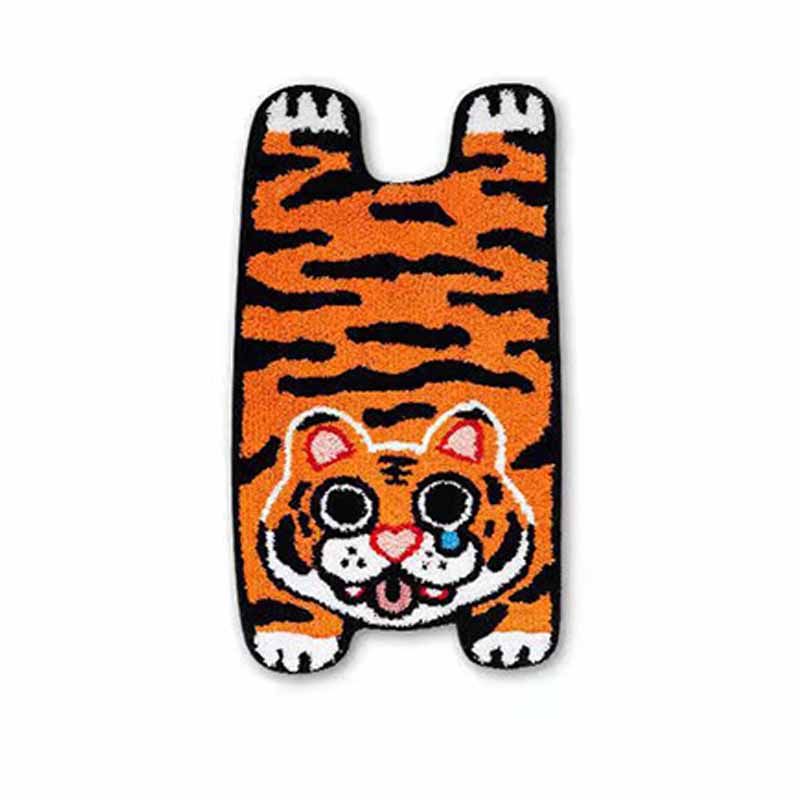 Funky tijgerpatroon Tapijt Polyester Area Rug vlekbestendig binnen tapijt voor woningdecoratie