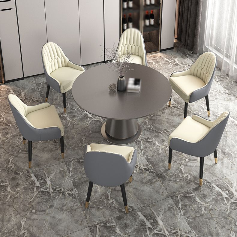 Glam Wood Dining Room Chairs Upholstered Arm Dining Chairs for Restaurant