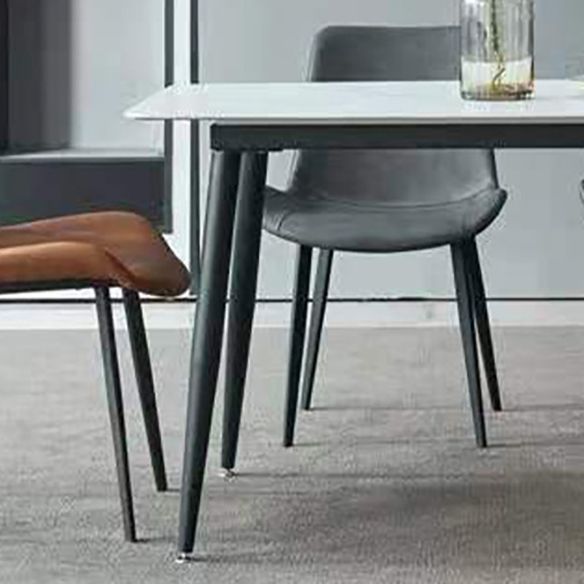 Dining Room Set Modern with Sintered Stone Dining Table and Padded Chairs