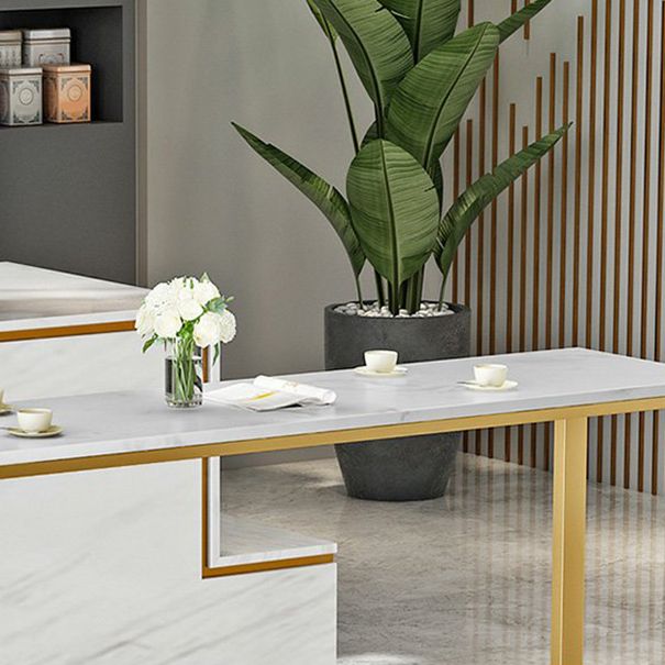 Glam Bar Set 1/3/5 Pieces Faux Marble Pub table with Solid Back Stools