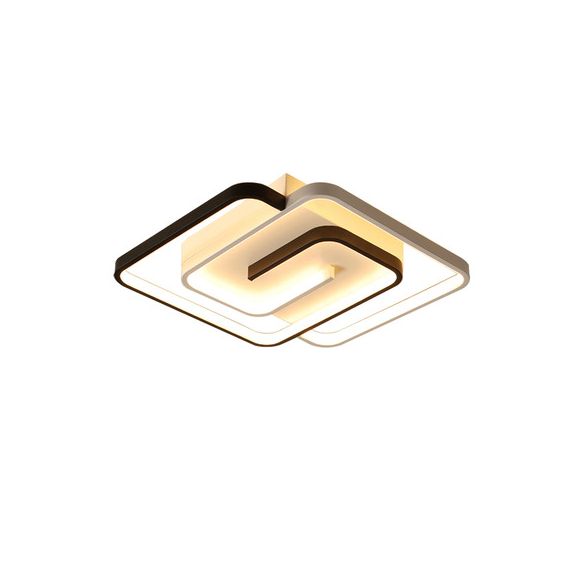 Modern Style Square Flush Mount Ceiling Lights Aluminum Black Led Semi Flush Ceiling Lights