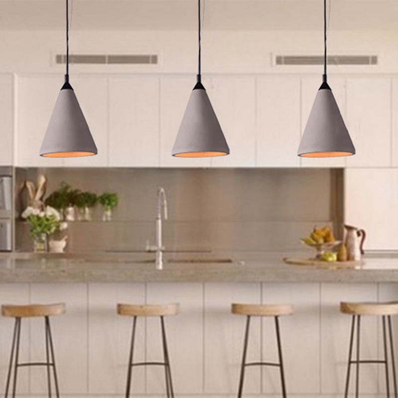 Conical Down Lighting hanger moderne stijl cement 1 licht hangende verlichtingsarmaturen in grijs