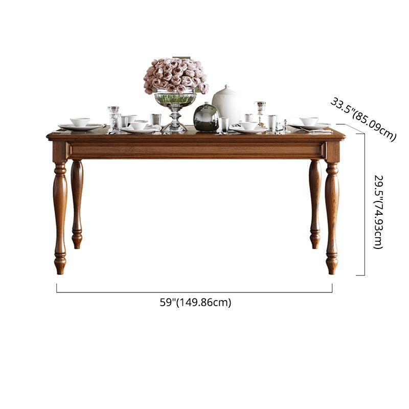 Traditional Solid Wood Dining Set Standard Height with Rectangle Top Dining¬†Room¬†Set