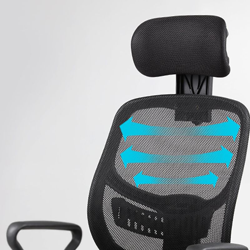 Modern Adjustable Seat Height Office Chair Fixed Arms Swivel Chair