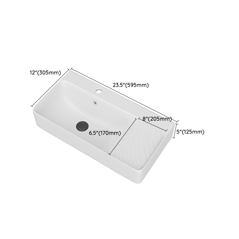 White Rectangular Trough Bathroom Sink Modern Trough Bathroom Sink