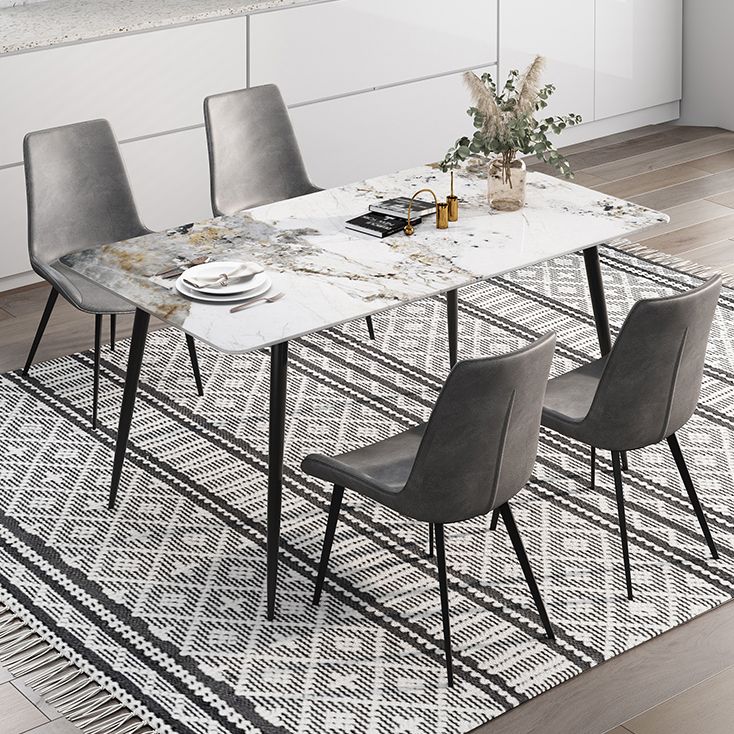 Industrial Style Rectangle Dining Site Table Stone Dining Room Home Furniture