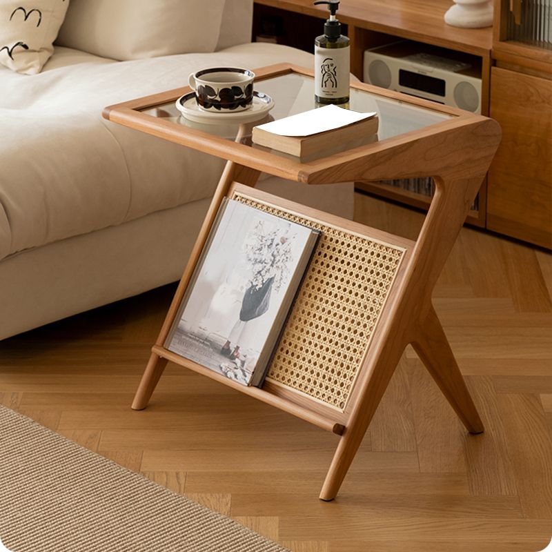17" Wide Side Table Rectangular Accent Side Table with Storage