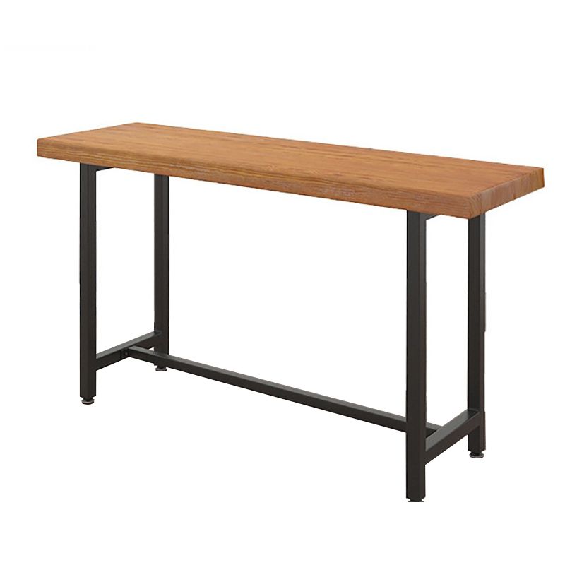 Modern Bar-height Table Solid Wood Top Table with Black Base