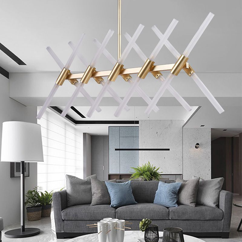 Minimalism Island Light Glass 20 Head Pendant Lighting Fixtures for Dining Room