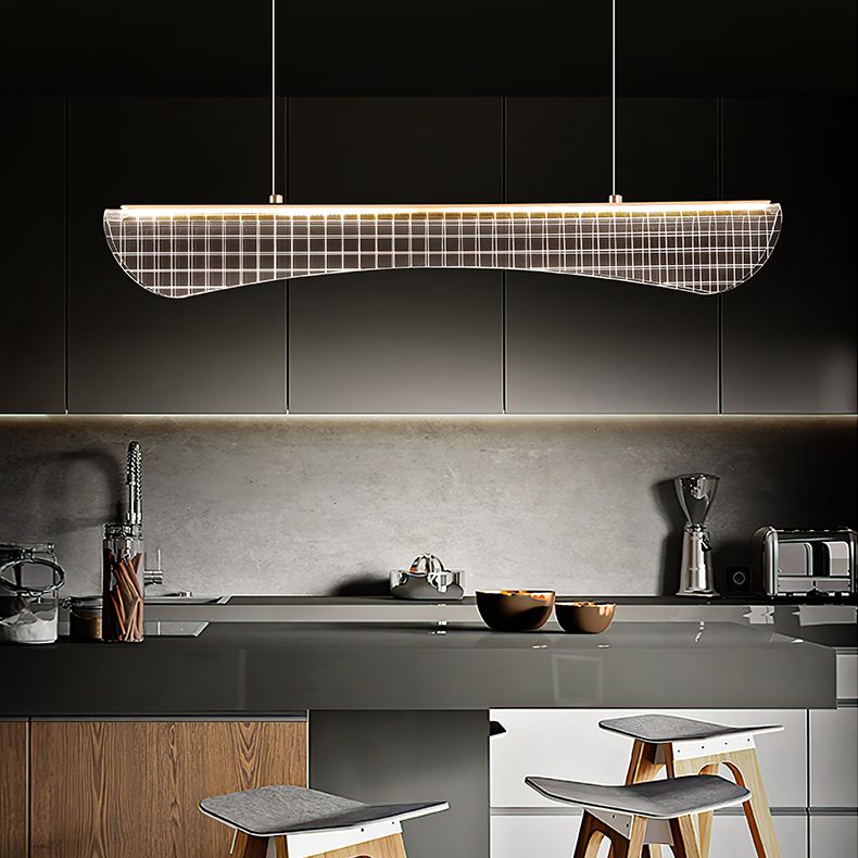 Estilo moderno Metal Island Light Geométrico 1 Pense de la isla ligera para sala de estar