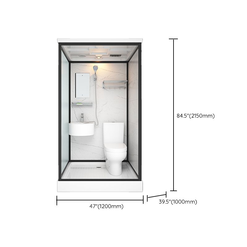 Rectangle Tempered Glass Shower Stall Clear Framed Shower Enclosure