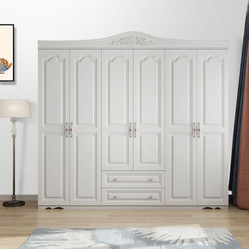 White French Country Wardrobe Armoire Engineered Wood Wardrobe