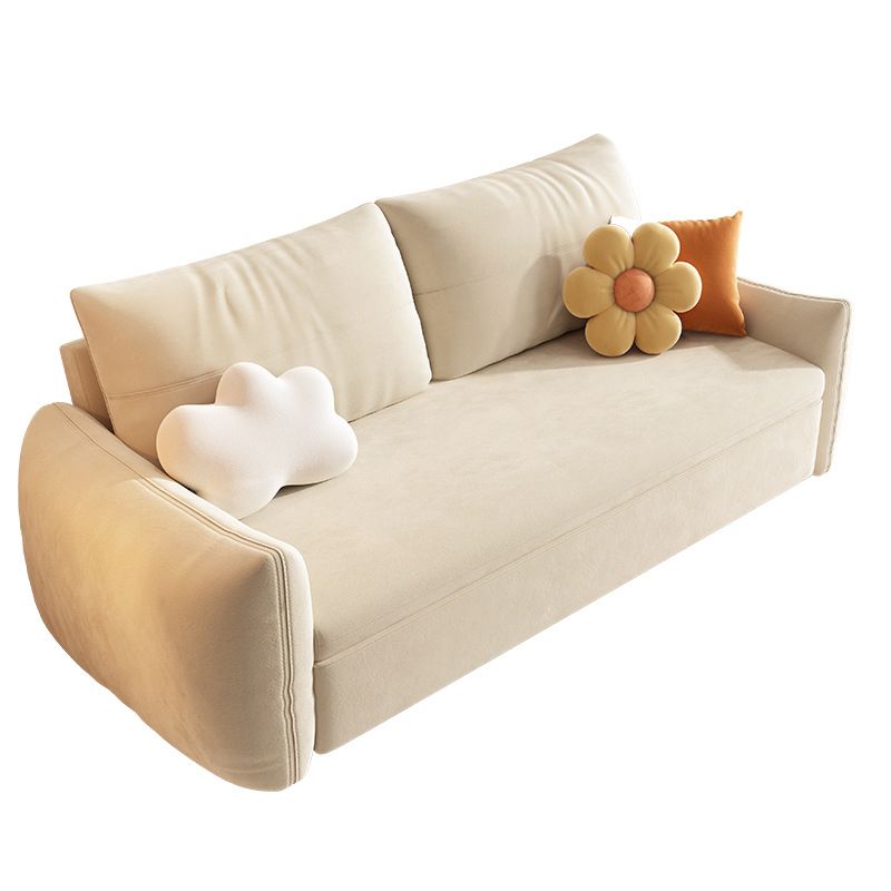 Upholstered Beige Daybed Modern Headboard Bed with Headboard