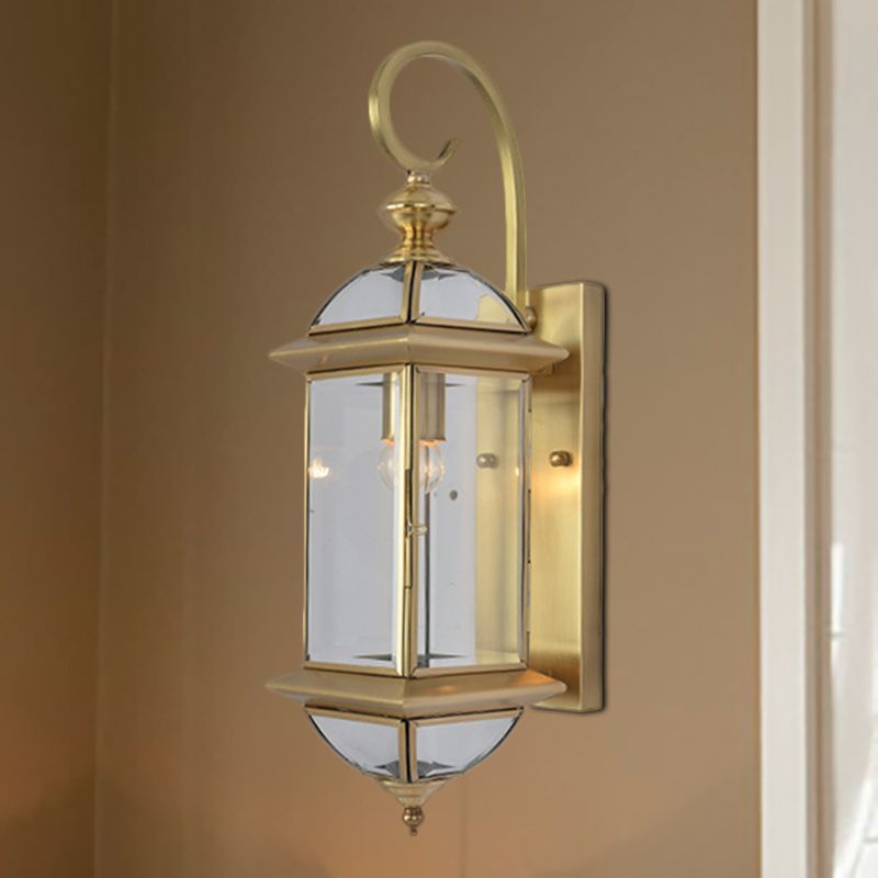 Luminaire d'écran en laiton en laiton géométrique 1 tête lampe à support mural traditionnel pour le salon