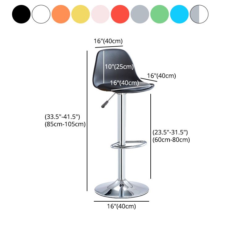 Contemporary Bar-stool Liftable Counter Bar Stool with Metal Legs