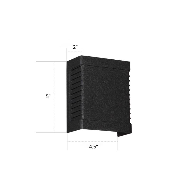 LED Garden Wall Washer Sconce Modern Black Wall Light with Rectangular Metal Shade