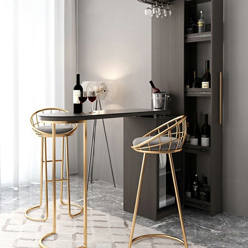 Glam Wood Counter Table 2/3 Pieces Bar Table Set with Wine Racks for Living Room