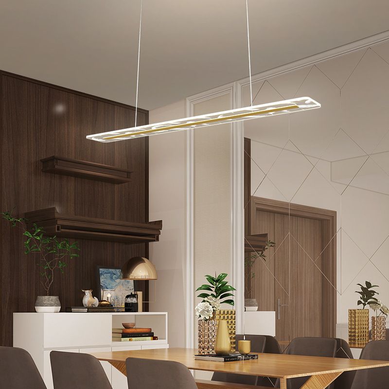 Federdruck Island Leuchte minimalistische Acryl -Esszimmer LED Hanging Light