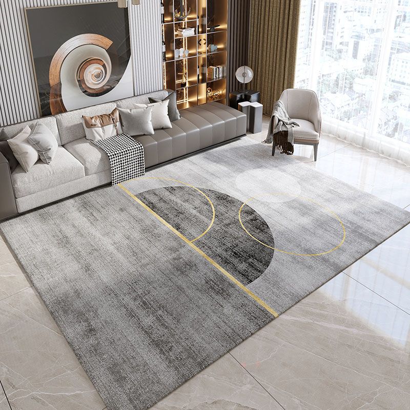 Moderne woonkamer Tapijt Grijs Polyester Gebied Rug vlekbestendig vloerkleed voor thuisdecoratie