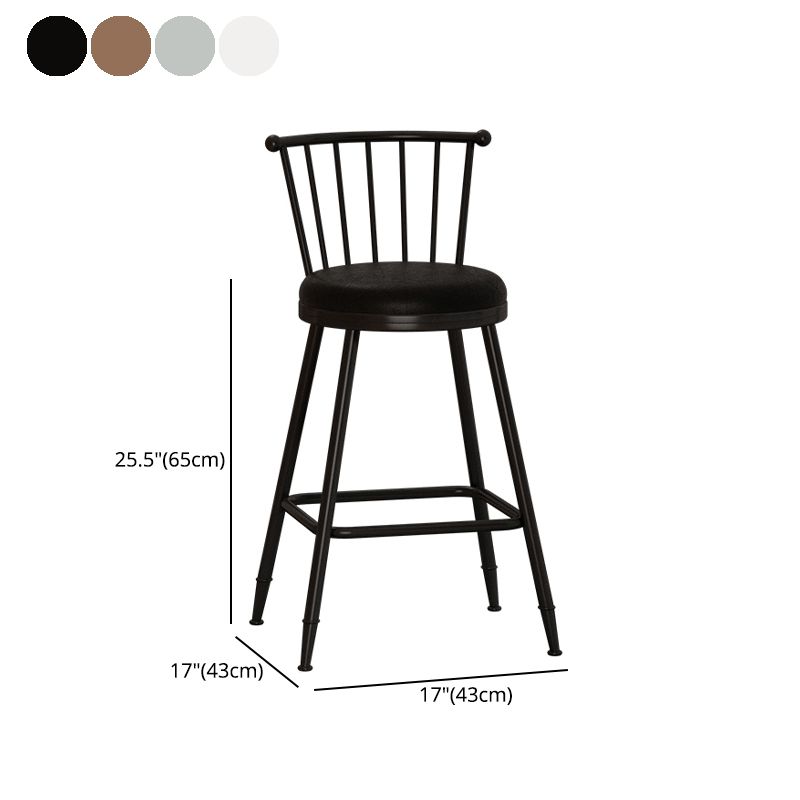 Leather Matte Finish Bristol Stool Low Back Footrest Barstool