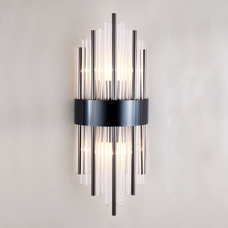 Kristallzylindrische Wandleuchte moderne Stil 2 Leuchten Wandmontierte Lampen