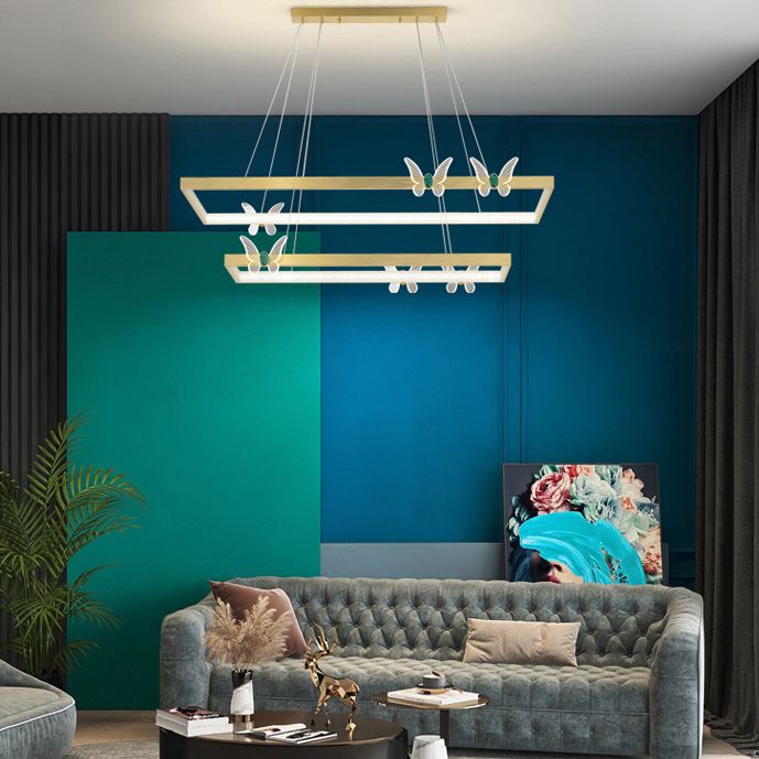 Kit de lámpara de colgante de metal ligero de techo orbicular moderno