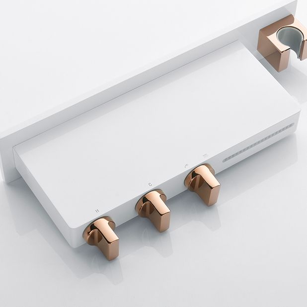 Wall Mount Tub Filler Modern Brass Triple Knob Handle Waterfall Tub Filler with Handshower