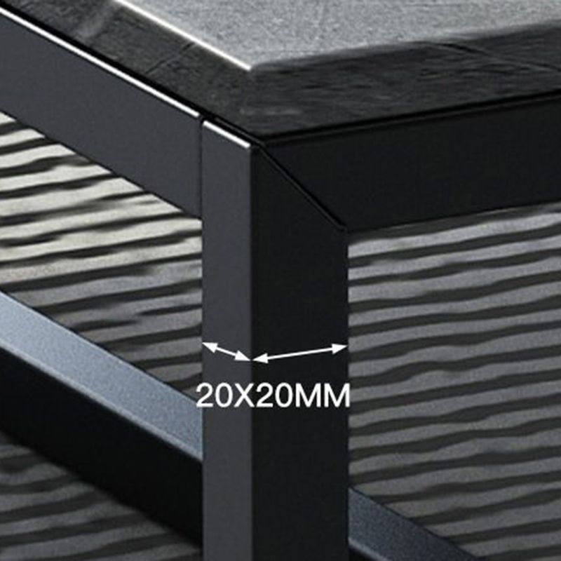 Modern Steel Trestle Base Rectangular Wood Table Top Coffee Table