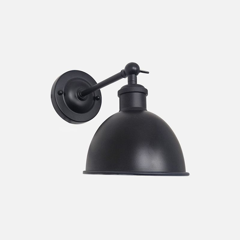 Industrial Wall Sconce Dome Shape Wall Light with Metal Shade for Bedroom