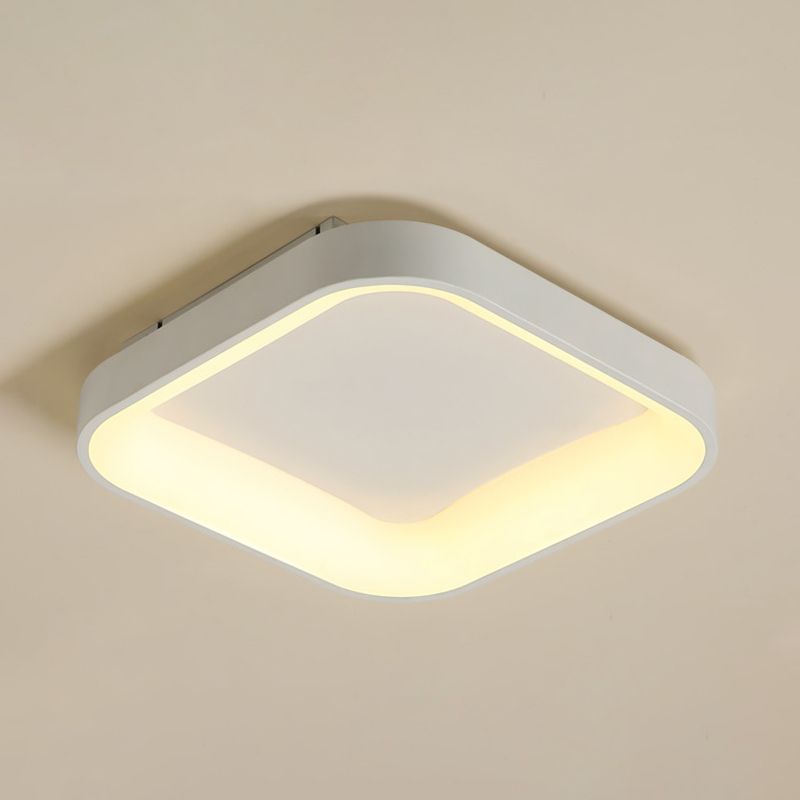 Grau/Weiß Quadrat-Ring-Deckenbefestigung Nordic Acryl LED Unterputz Einbaubeleuchtung für Schlafzimmer, 16 "/19.5" W