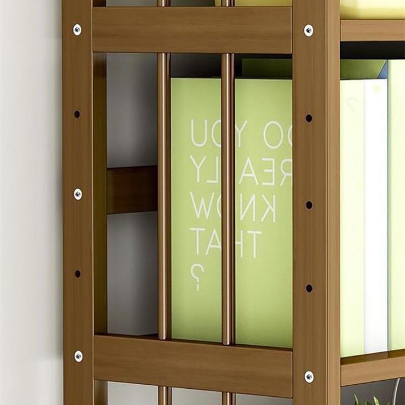 Contemporary Etagere Bookshelf Bamboo Shelf Bookcase for Home